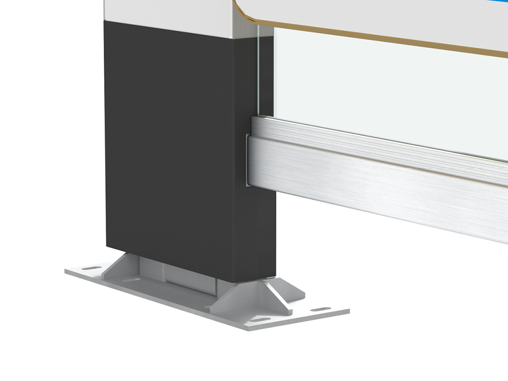 Pavilyon ustunlarining pastki qoplama panellari qora rangga bo‘yalgan